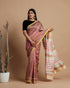 Pink Shadow Hand Block Print Chnaderi Silk Saree (CHSAR03)